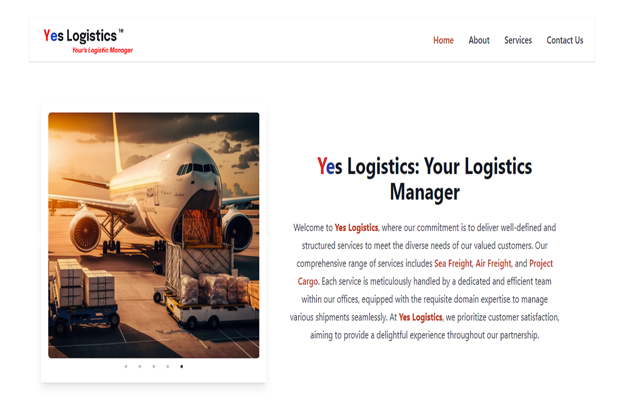 Yes Logistics Website
